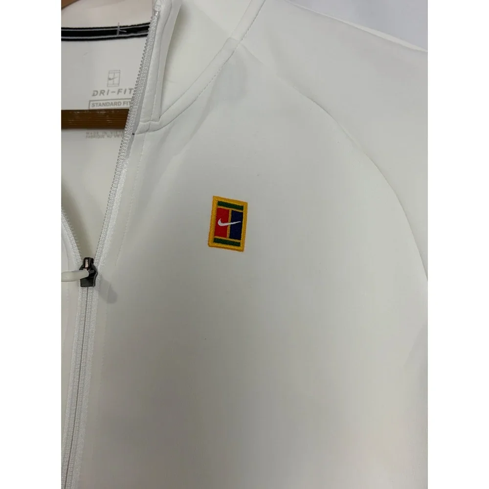 Nike Court Dri-FIT Victory Tennis Jacket White Full Zip Womens Medium Athletic